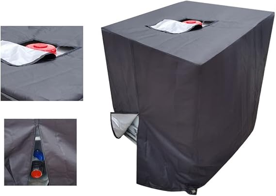 Uposao IBC Water Tank Cover Waterproof Dustproof UV Protection Cover 420D Oxford Cloth Lid Filter Water Tank Shield with Zipper for 1000L IBC Container, 120X100X116cm