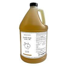 Liquid Castile Soap (1 Gallon) - Unscented- Organic, Vegan, Natural - Body Wash - Baby Soap Sensitive Skin Hand Soap- All Natural Soap - Formulated with Organic Carrier Oils