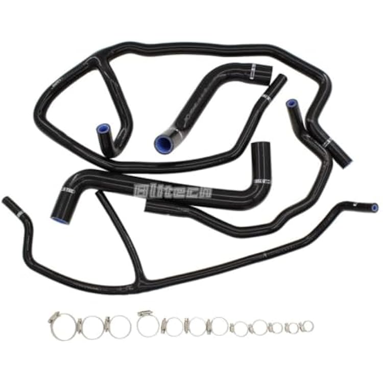 Silicone Radiator Heater Hose Kit with Clamps compatible with Chevy 2006 08 Corvette Z06 V8 (Black)