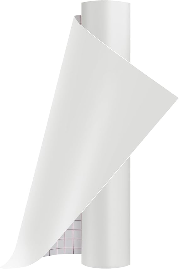 Ant 13inch x 5ft Matte White Smart Adhesive Permanent Vinyl Compatible with Cricut Explore and Maker Series Without Cutting Mats, Create DIY Projects, Decals, Stickers & More