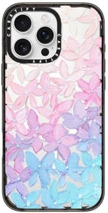 CASETiFY Impact Case for iPhone 16 Pro Max [Slim  8.2 ft. 4X Military Grade Drop ProtectionCompatible with Magsafe] - Clear Hydrangea Blooms - Clear Black
