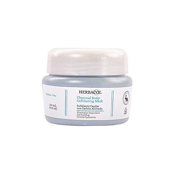 Herbacol Charcoal Hair Scalp Exfoliating Mask | Cleanses Scalp and Removes Dead Skin cells | 8.45 fl oz.