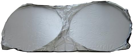 Spring Loop Collapsilbe Dual Circle 1 Piece Auto Sunshade - Metalic Silver 56 Inches X 27 Inches