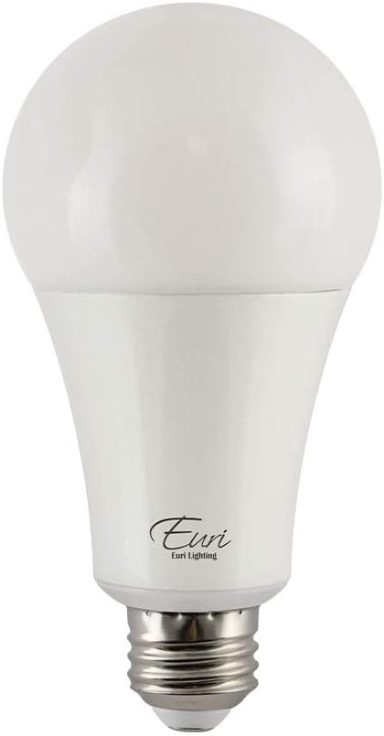 Euri Lighting EA21-22W1050eh, LED A21 22W (150W Equivalent), 2550lm, Dimmable, 5000K (Cool White) E26 Base, Fully Enclosed Rated, Damp Rated, UL & Energy Star,