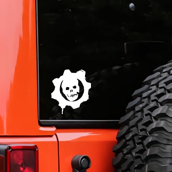 Gears of War Skull Vinyl Decal Sticker UV & Water Proof Gift Souvenir Car Window Tumbler Bumper 5x4.4 O1056 WT