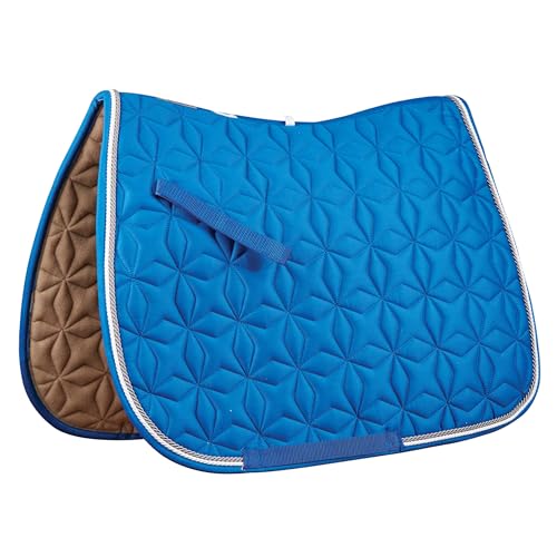 Roma Ecole Star Quilt Close Contact Saddle Pad, BlueWhiteGrey, Full