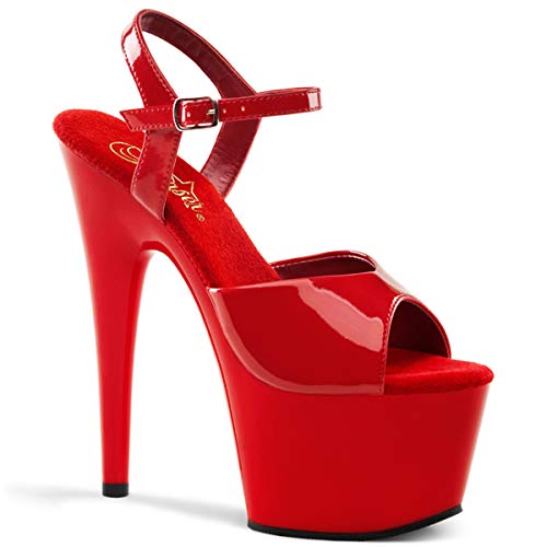 Pleaser Womens Adore-709RM Platform Sandal,RedRed,7 M US