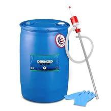 Deionized Distilled Water 55 Gallon Drum - Pharmaceutical Purity, Multi Purpose, Mineral-Free Solution for Labs, Beauty & Skin care, Industrial Electronic Manufacturing, Automotive