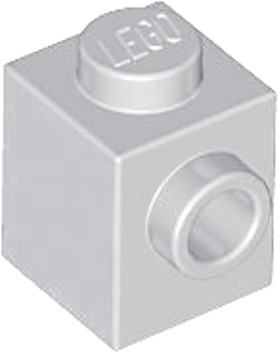 LEGO Modified Brick 1 x 1 with Side Stud, Part 87087 (Light Bluish Gray, 50, Bricks)