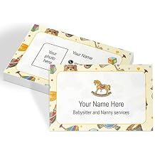 Custom Babysitter Business Cards Personalized Baby Design for Babysitters Services Nanny Business Cards Gloss, Mat