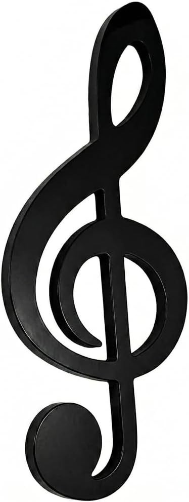 Broadway Gifts Treble Clef Music Note Black Wood Hanging Wall Decoration