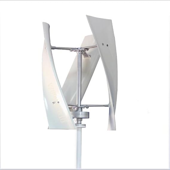 Vertical Helical Wind Turbines,9000W 12V 24V 48V 220V Wind Power Turbine Generator Vertical Wind Generator Low Noise Waterproof with Controller (3 Blades,White),48v