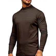 Men Soft Long Sleeve Pullover Top Ski Golf Thermal Turtleneck T-Shirt Coffee XL