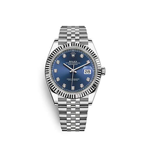 Rolex Datejust 41 Steel And White Gold Blue Diamond Dial Jubilee Bracelet 41mm