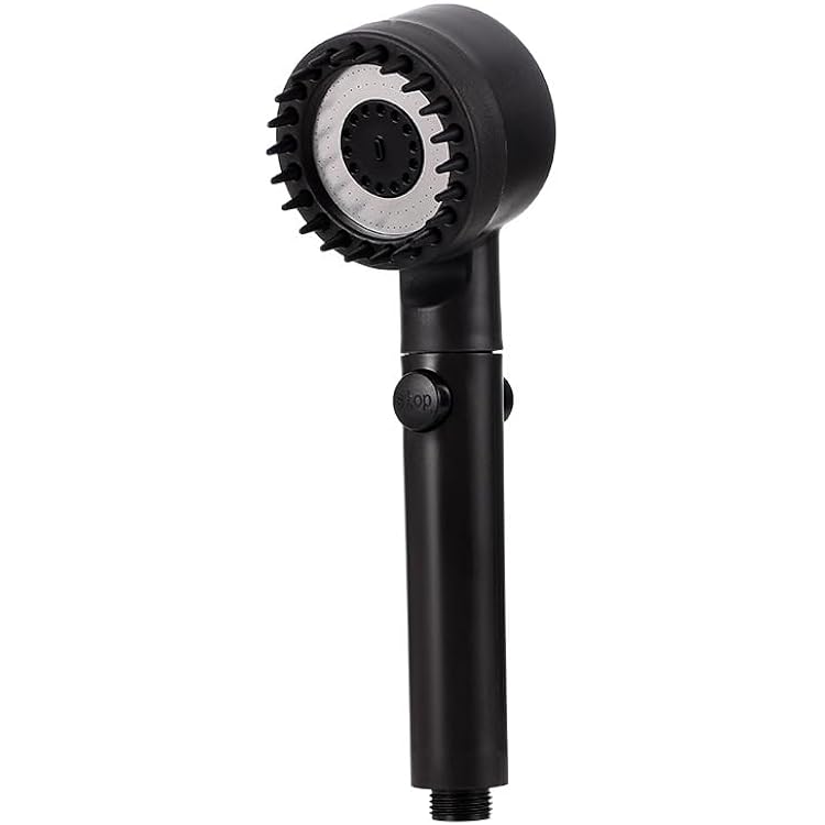 Generic Boosted shower head, bathroom shower, strong pressure shower, rain massage, three levels of shower scrubbing black