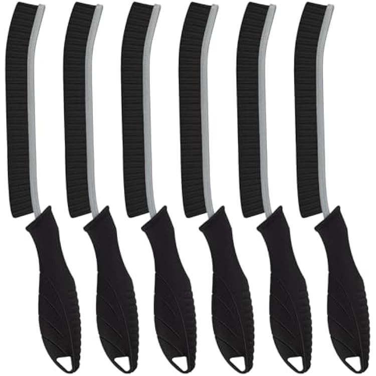 SXhyf Hard Bristle Crevice Cleaning Brush - Multifunctional Gap Cleaning Brush, Bathroom Cleaning Tools, Grout Brush, Crevice Cleaning Supplies for Household Use, Kitchen, Window, Vehicle 6, Black