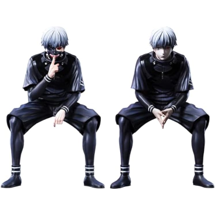 Anime Figurine Kaneki Ken Figures Kirishima Toka Action Figure 2pcs Set Kaneki Ken Sitting Statue Ornament Collectibles 4.33in