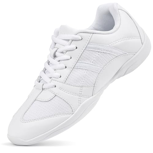 CADIDL Cheer Shoes for Women White Cheerleading Athletic Dance Shoes Girls Flats Tennis Walking Sneakers