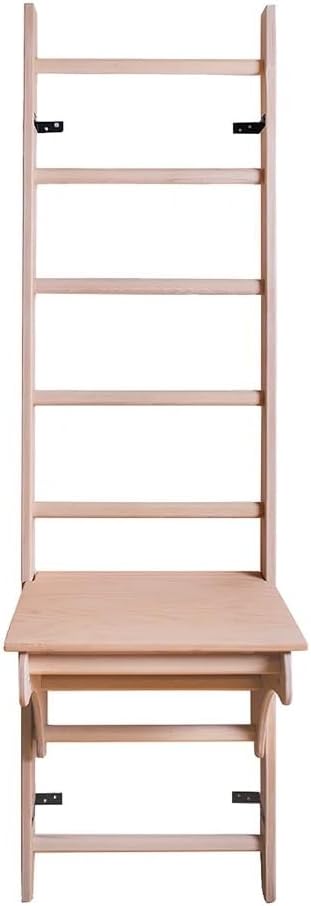 112 Solid Beech Wooden Wallbars with Oval Rungs, Adjustable Pull Up Bar and Removable BenchTop Used as a Desk for Work Space, Coworking Offices, Children Room Decor, Toddler Room