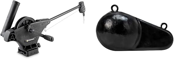 Cannon 1901020 Easi-Troll Manual Downrigger and Extreme Max 3006.6622 Coated Keel-Style Downrigger Weight - 8 lbs. Bundle