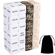 48 Pieces Abilities Keywords Counter Dice Plus One MTG Dice Counters Set Creature +1 Tokens for MTG, TCG, Magic Card Games Accessories