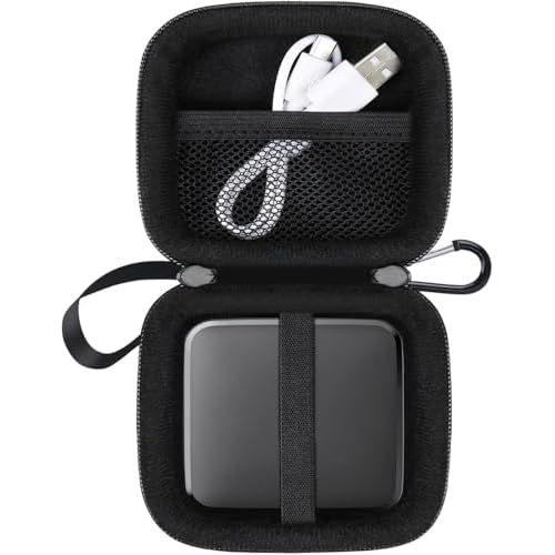 Lacdo Hard Drive Carrying Case for Western Digital Elements SE Portable SSD 1TB 2TB USB 3.0 External Solid State Drives Shockproof Water Repellent Storage Travel Bag, Black