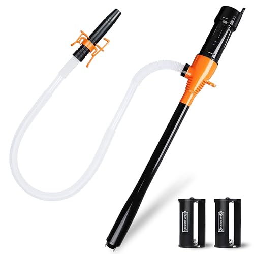 Portable Electric Siphon Pump for Gasoline, Battery Operated Fuel Transfer Pump, 3.5GPM Flow Gas Diesel, Oil Extractor - Ideal Fluid Transfer Pump for Water