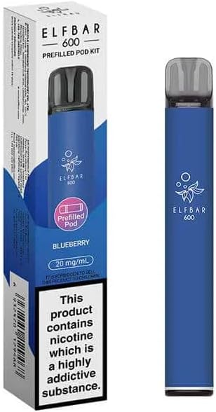 Elf Bar 600+ Rechargeable, Reusable (pack of 1), Type-C (Blueberry)