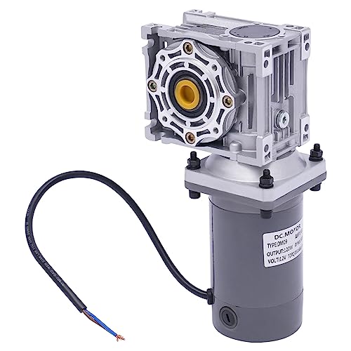 Electric Gear Motor DC 12V Worm Gear Reducer Gearbox 1800 RPM 120W Electric RV Gear Motor High Torque Variable Speed Adjustable Controller Rated Speed Ratio: 1:50 50K DC 12V