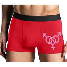 Knaughty Knickers MMF Threesome Symbol Shared Swinger Hotwife Vixen Two Men Red Mens Boxer Brief Adult Fun Design