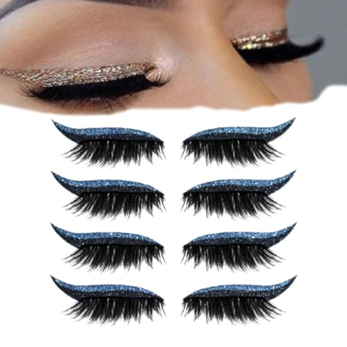 Lazy Eye Shadow Eyelash Patch with Lashes, Colorful Eyelash Makeup Stickers with False Lashes Shadow & Eyeline, 3-in-1 Eye Wigs for All Eyes Shapes,Waterproof, Long-Lasting, Easy to Apply C#