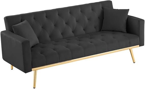 Convertible Folding Futon Sofa Bed, Sleeper Couch for Compact Living Space
