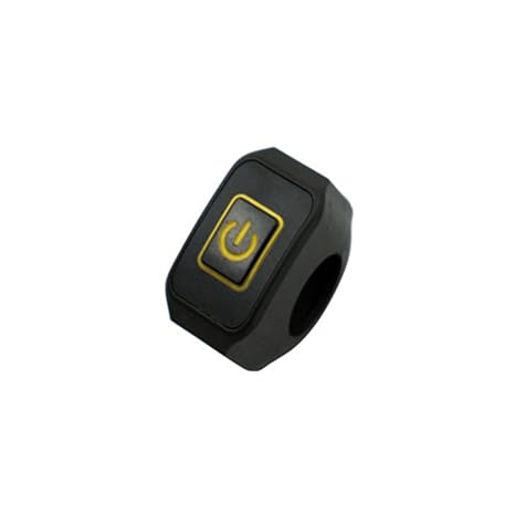Motorcycle Switch Headlight Horn Modified Control Switch Handlebar Mount Red Blue White Yellow Green Button with LED Light(Yellow)