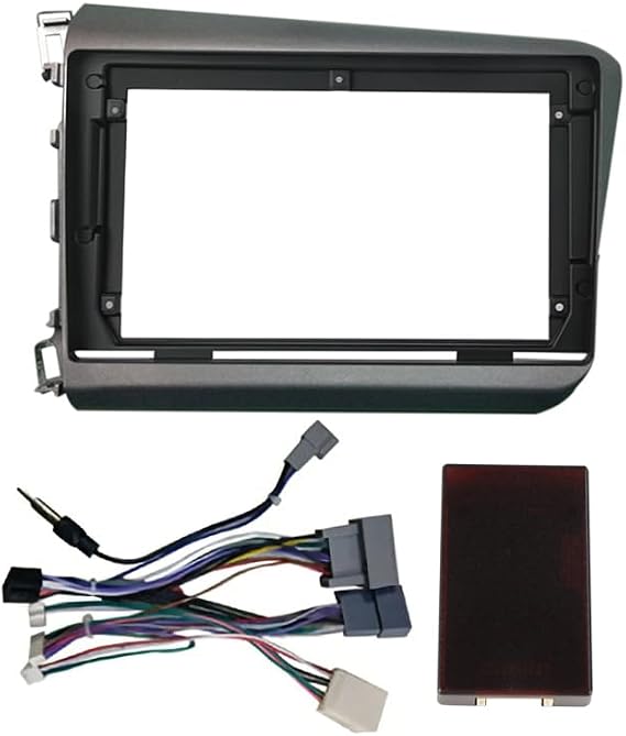 Car Stereo Frame 9 Inch Car Radio/Fit For Honda Civic 2012 2013 2014 2015 Fascia Panel Dash Kit Install Facia Console Bezel Adapter Plate Trim Frame Radio Fascia Kit