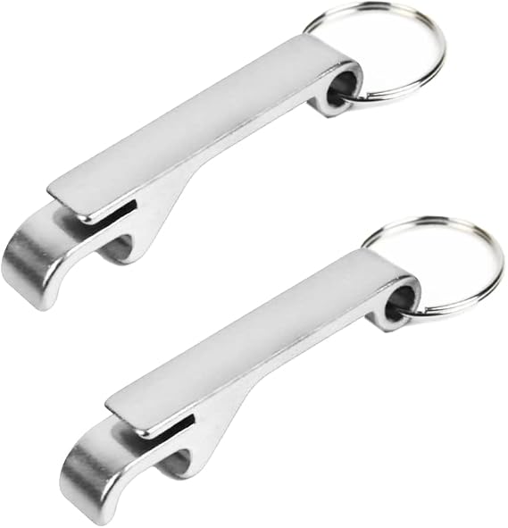 2 Pcs Bottle Opener Keychain, Bottle Opener Keyring, Mini Bottle Openers Keys, for Daily Use and Gift