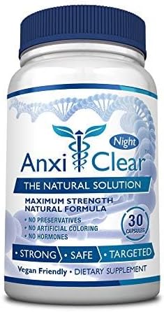 Consumer Health AnxiClear Night - Boosts Mood, Calms the Mind, Elevates Serotonin Levels - 5-HTP, L-thianine - 30 Capsules - Made in the USA