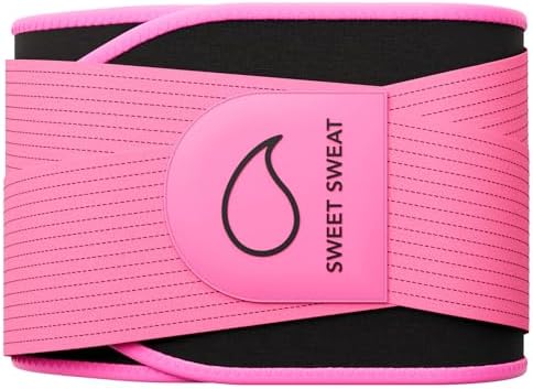 Sports Research Sweet Sweat Waist Trimmer Pro Series - Shapewear Fitness Belt wAdjustable Straps for a Tighter Support