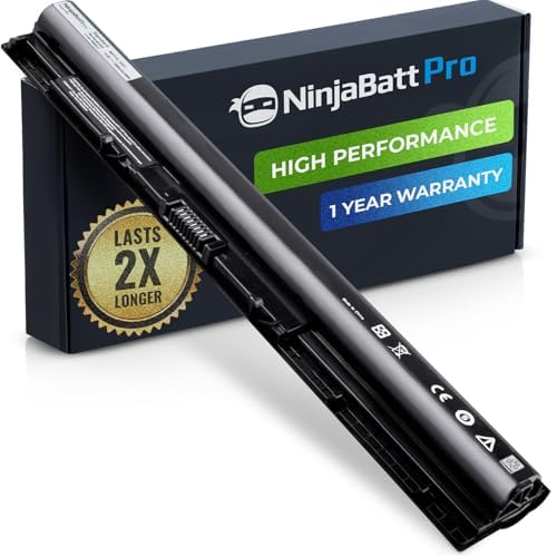 NinjaBatt Pro Battery M5Y1K for Dell Inspiron 14 15 17 5000 3000 Series 5558 5555 5755 5559 3558 3451 3551 5758 5758 5551 5755 5458 WKRJ2 HD4J0 GXVJ3 07G07 6YFVW K185W - Premium Cells [2600mAh40Wh]