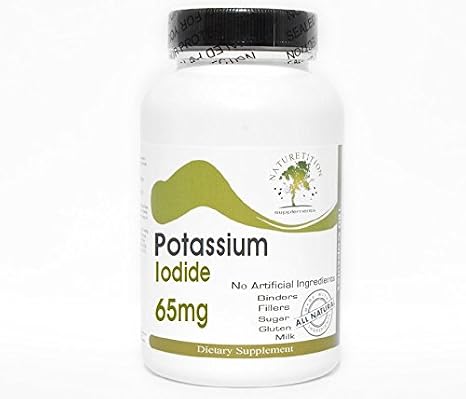 Potassium Iodide 65mg ~ 200 Capsules - No Additives ~ Naturetition Supplements