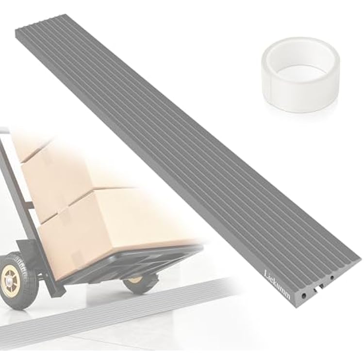 LIEKUMM 34 Rise Odorless Threshold Ramp for Doorways, Wheelchair Ramp with 3500 lbs Capacity, Portable Door Ramp for Electric Wheelchairs, Strollers, Garage, Robot Vacuums, Grey