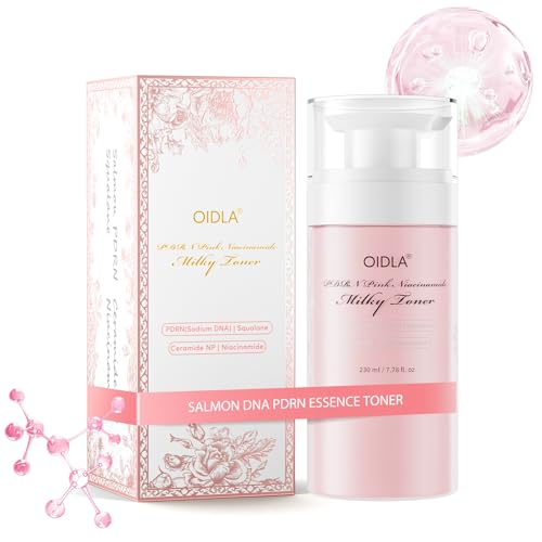 PDRN Pink Niacinamide Milky Toner for Hydrating, Moisturizing, Soothing, Ceramide, Peptide, Glass Glow Skin, Equivalent Korean Skincare Toner for face | 230ml 7.78 fl. Oz.