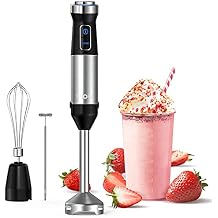 Immersion Blender, Ultra-Stick Hand Blender Variable Speed Stick Blender 500 Watt Heavy Duty Copper Motor Brushed 304 Stainless Steel for Soups Sauces and Smoothie, Set Midnight Black