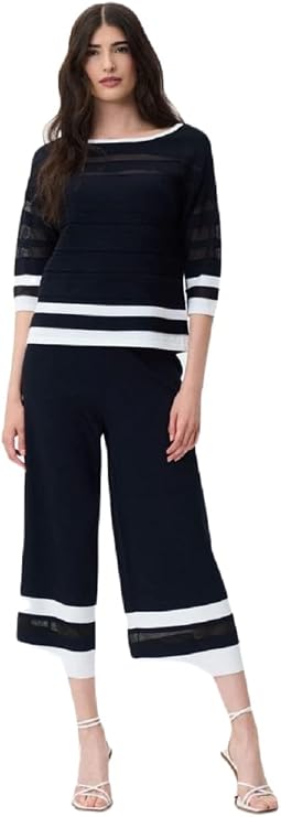 Joseph Ribkoff Pants 231938 Navy Blue White