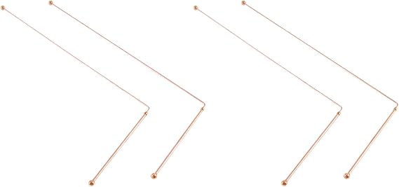 Copper Dowsing Rods - 99.9% Pure Copper 4PCS Divining Rods Water Witching Detector
