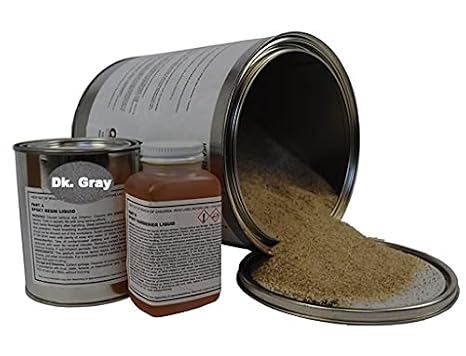 QuestMark 2105 Standard Epoxy Concrete Floor Patch and Resurfacer - Fill and Repair Cracks, Holes, Pits and Spalling (1 Gallon, Dark Gray)