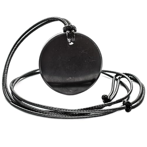 Pendant - Circle Base - Wearing this Shungite Necklace Improves and Protect Your Energy Flow - Stone from Russian Mine