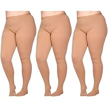 (3 Pairs) Plus Size Compression Tights for Women 20-30mmHg - Womens Graduated Support Stockings for Varicose Veins Circulation, Pregnancy, Edema - Black, 5X-Large - A204BL8-3