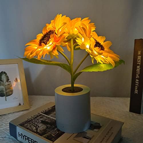 2025 Sunflower Lamp, New Artificial Sunflower LED Ligh, Desk Lamp Night Lights Gifts on Christmas Valentines Day Mothers Day Anniversary Birthday, Home Living Room Desktop Decor