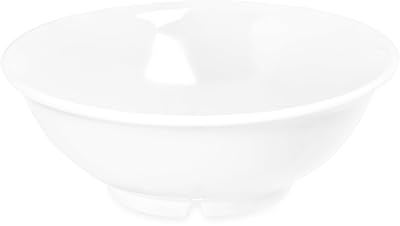 Carlisle FoodService Products Reusable Plastic Bowl Footed Bowl for Home and Restaurant, Melamine, 24 Ounces, White, Pack of 12