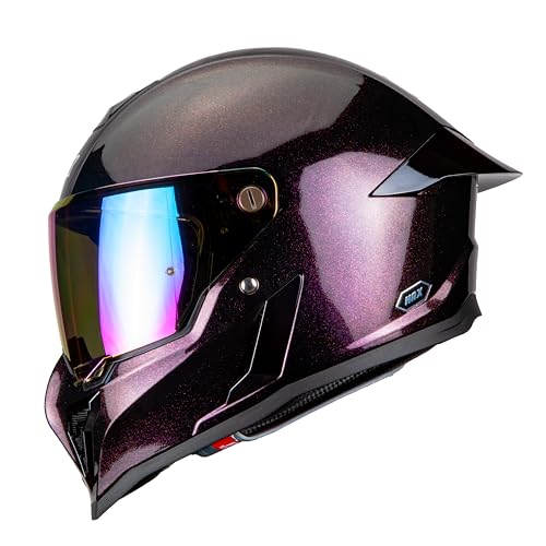 HAX Full Face Motorcycle Helmet for Adult Men and Women, DOT & ECE 22.06 Certified - Powersports Advanced Ventilation Motocross Helmet for Motorbike Street Bike